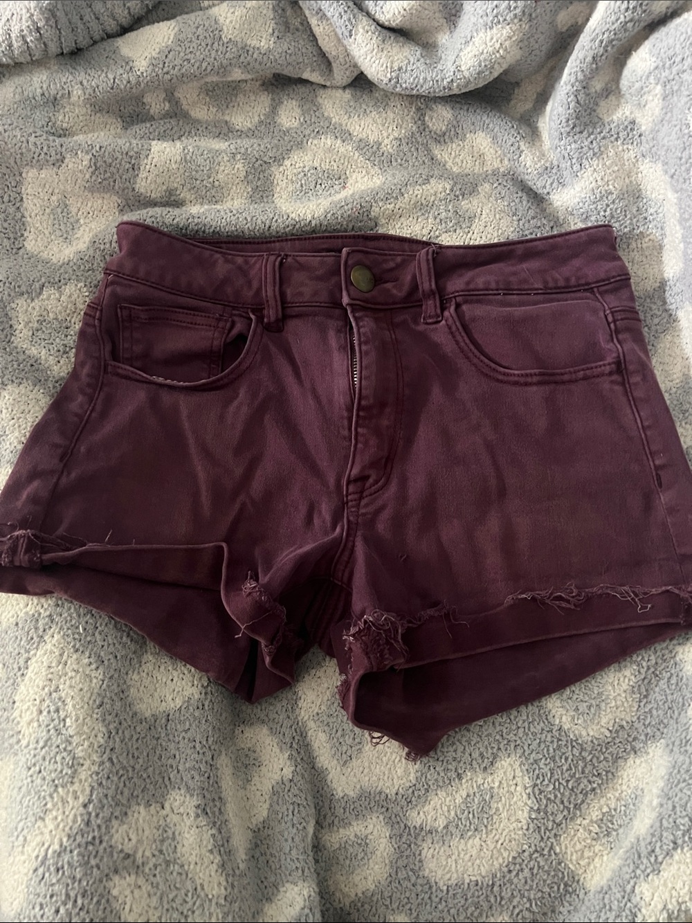 American Eagle Outfitters Plum High-Rise Denim Shorts
